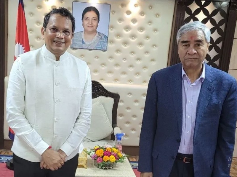 प्रधानमन्त्री देउवासँग भाजपाका विदेश विभाग प्रमुखको भेट